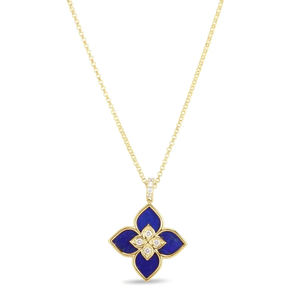 Roberto Coin Venetian Princess 18ct Yellow Gold 0.11ct Diamond Pendant Necklace