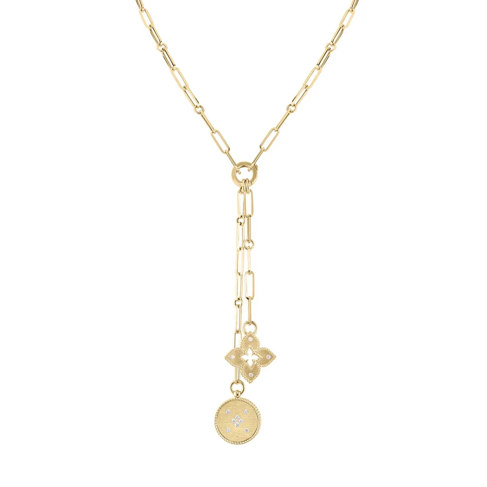 Roberto Coin Venetian Princess 18ct Yellow Gold 0.22ct Diamond Pendant Necklace
