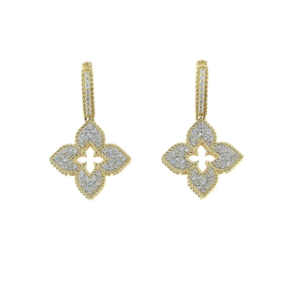 Roberto Coin Venetian Princess 18ct Yellow Gold 0.78ct Diamond Drop Earrings