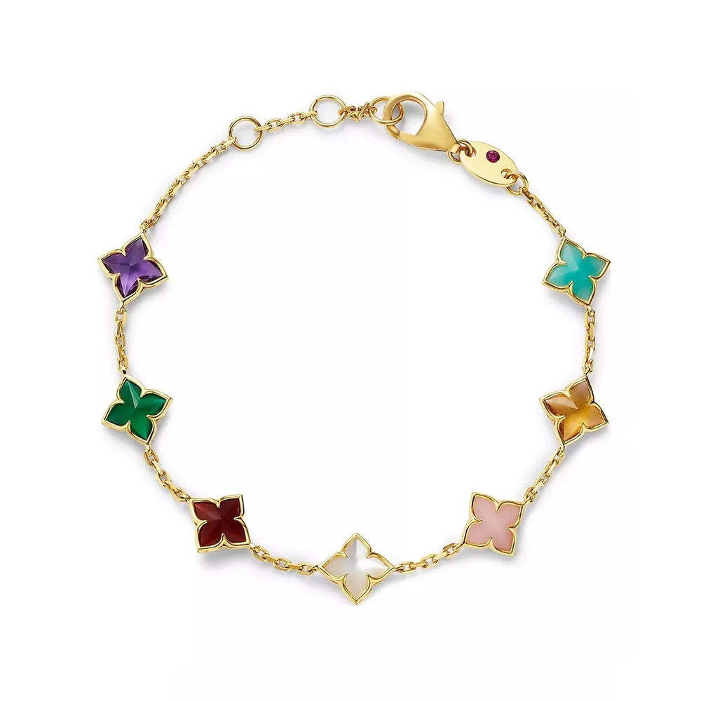 Roberto Coin Venetian Princess 18ct Yellow Gold Mixed Gemstone Bracelet