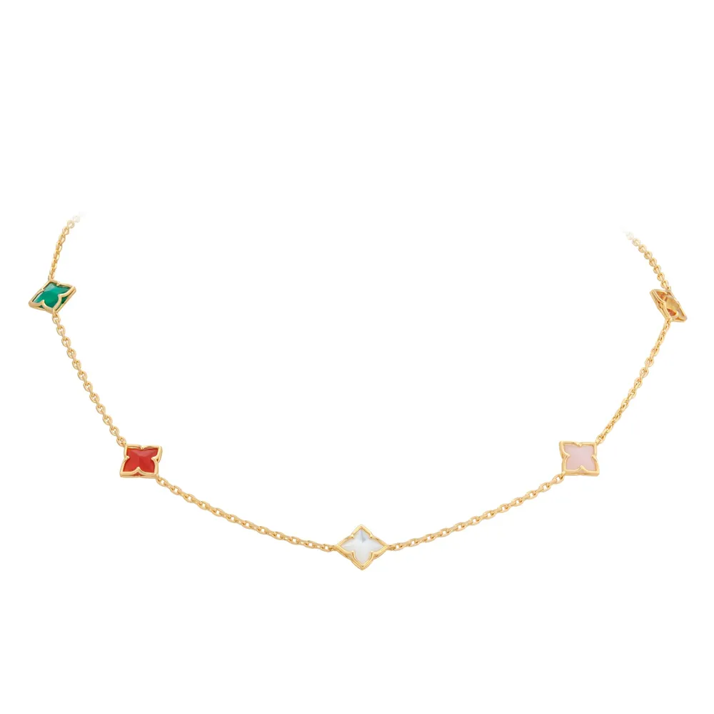 Roberto Coin Venetian Princess 18ct Yellow Gold Mixed Gemstone Necklace