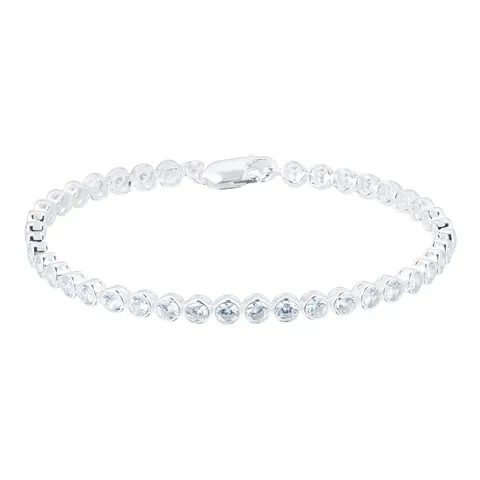 Goldsmiths Silver Cubic Zirconia Tennis Bracelet