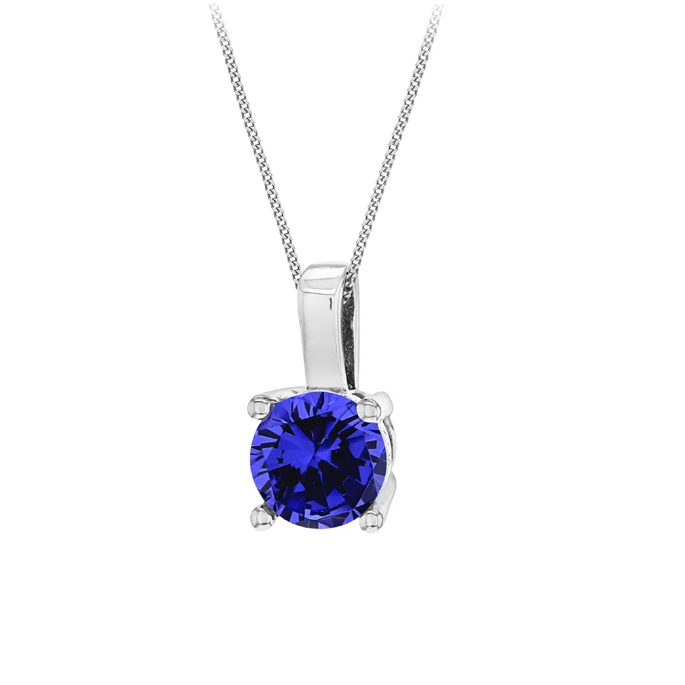 Silver December Lilac Cubic Zirconia Pendant