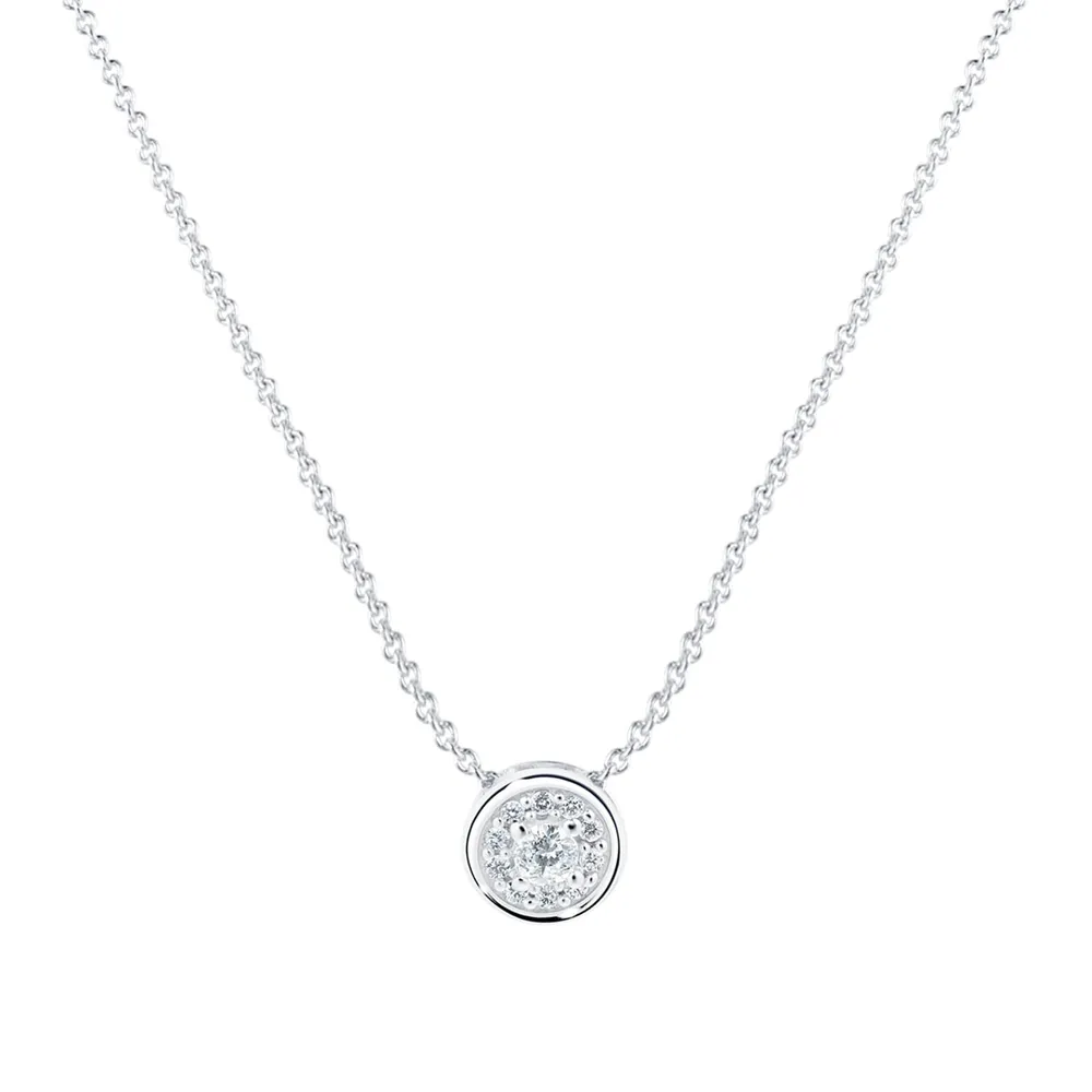 Silver Diamond Cluster Pendant