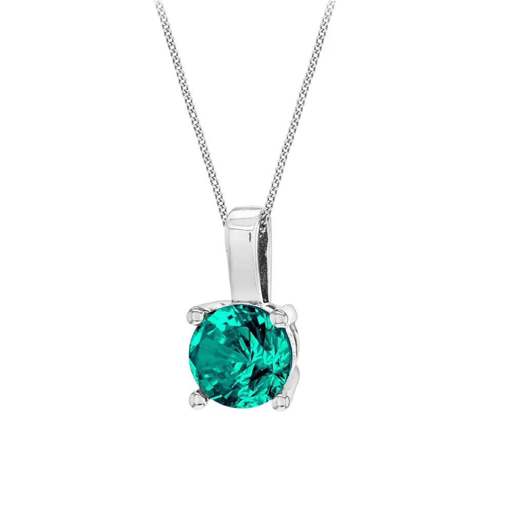 Silver June Turquoise Cubic Zirconia Pendant