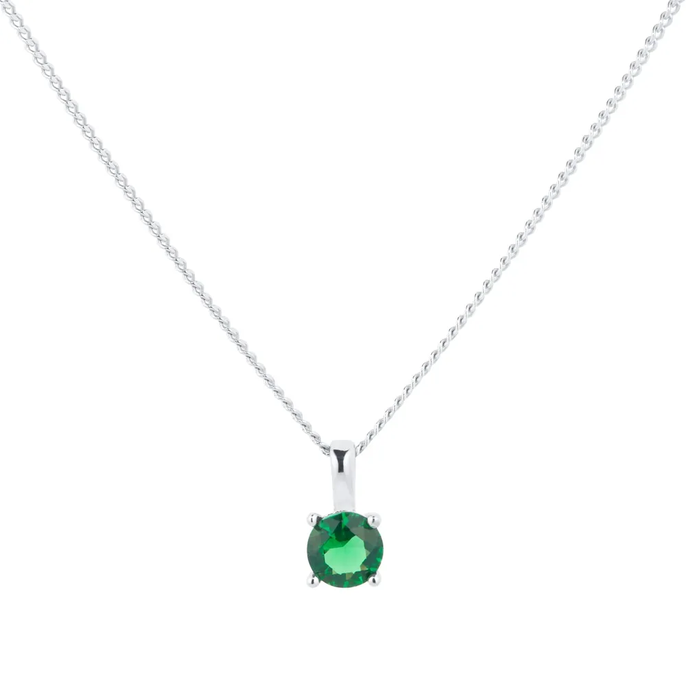Silver May Green Cubic Zirconia Pendant