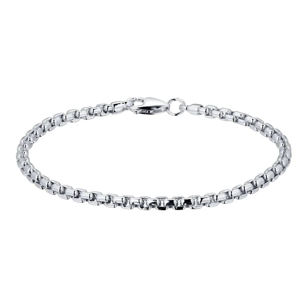 Silver Mens Box Belcher Bracelet