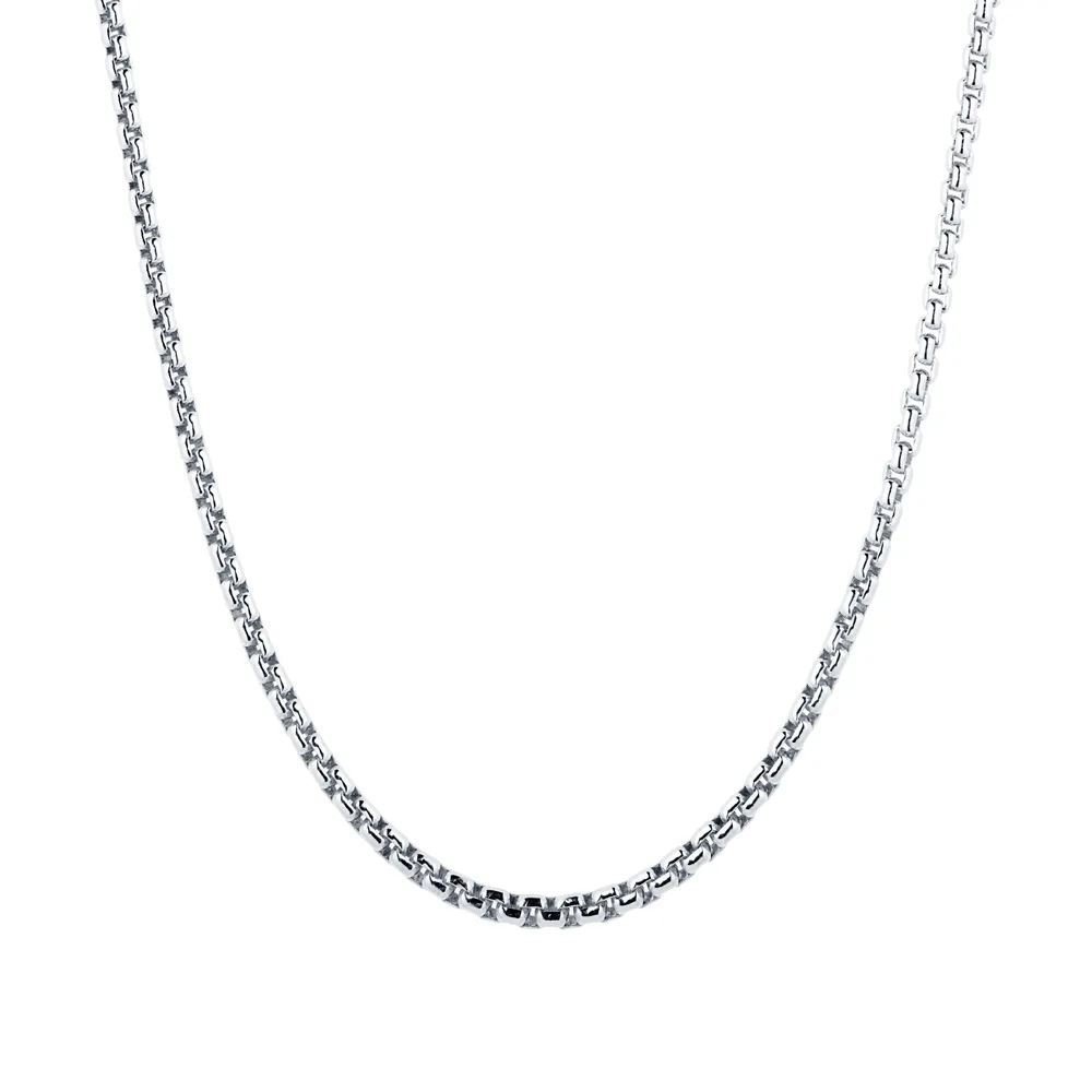 Silver Mens Box Belcher Necklace