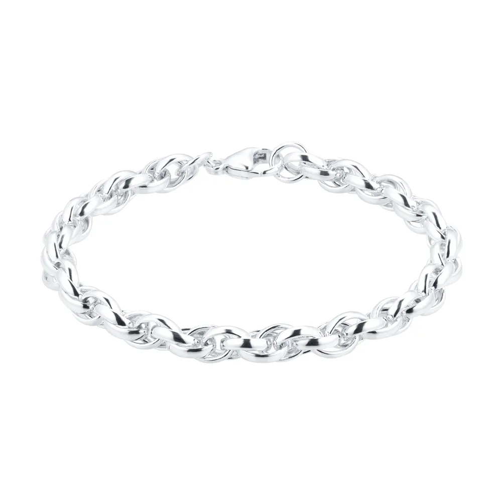 Silver Round Belcher Chain Bracelet