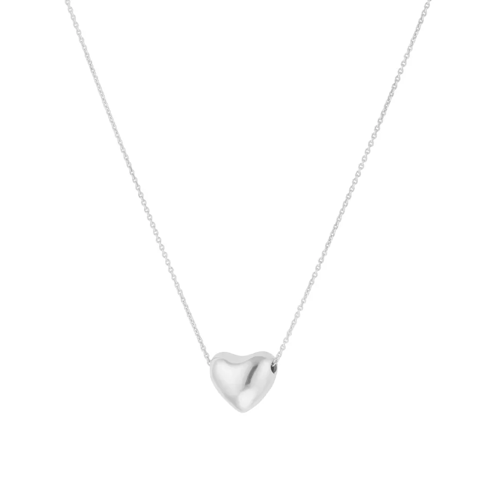 Sterling Silver 11x10 Puff Heart Pendant