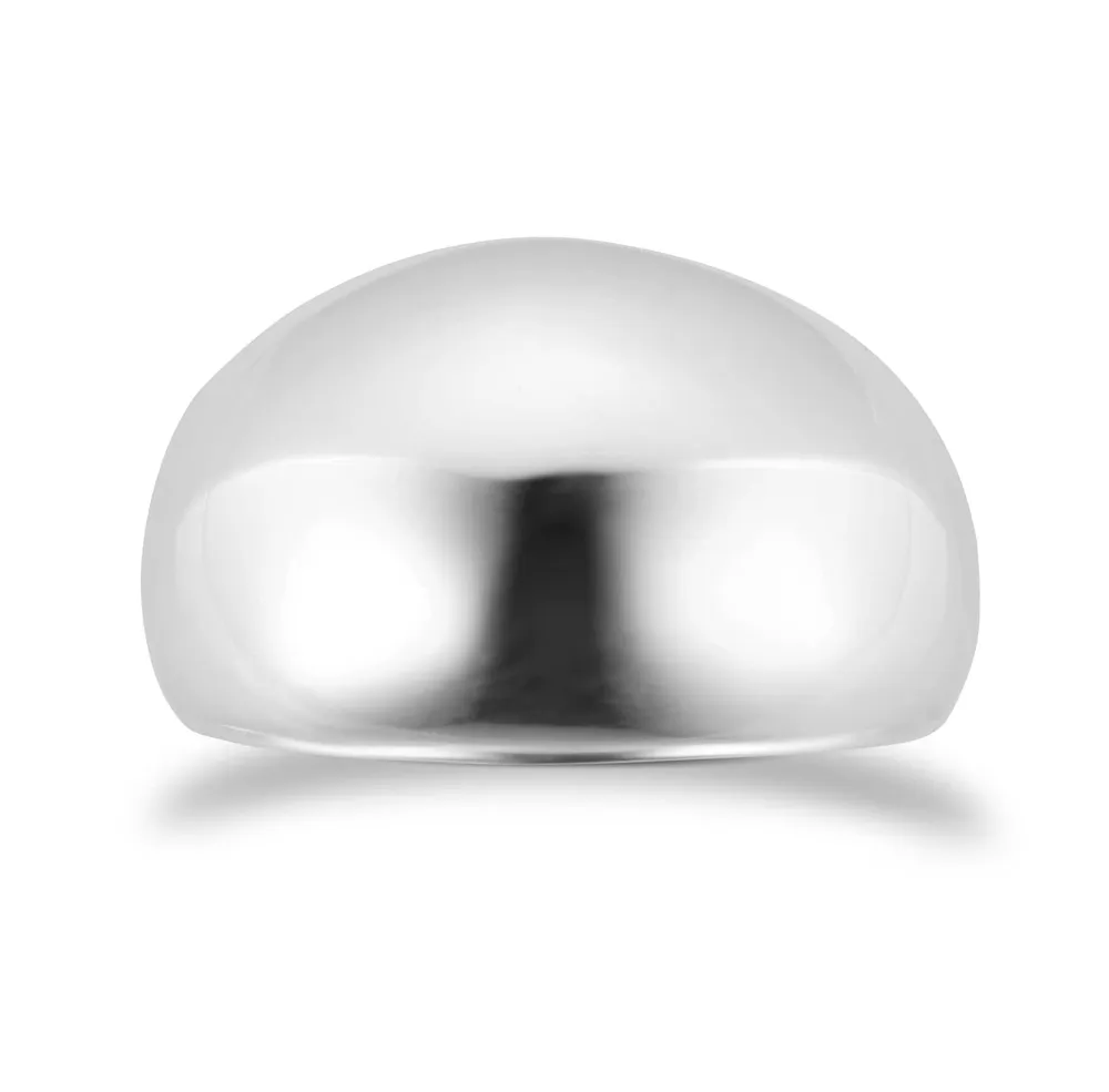 Sterling Silver 12.5mm x 4.5mm Dome Ring