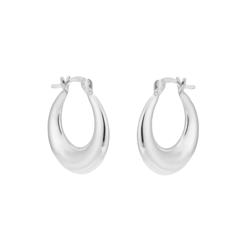 Sterling Silver 18.5mm Graduated Creole Hoop Earrings