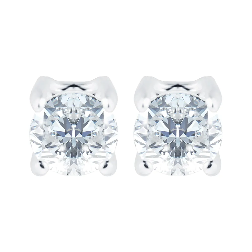 Sterling Silver 3mm Cubic Zirconia Stud Earrings