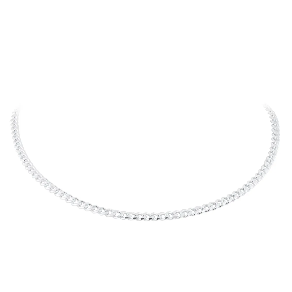 Sterling Silver 4mm Panza Curb Chain Necklace