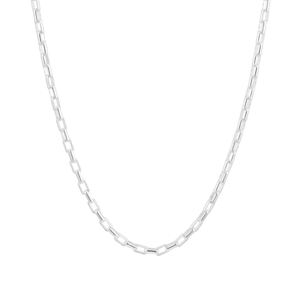 Sterling Silver 4mm Rectangular Belcher Chain