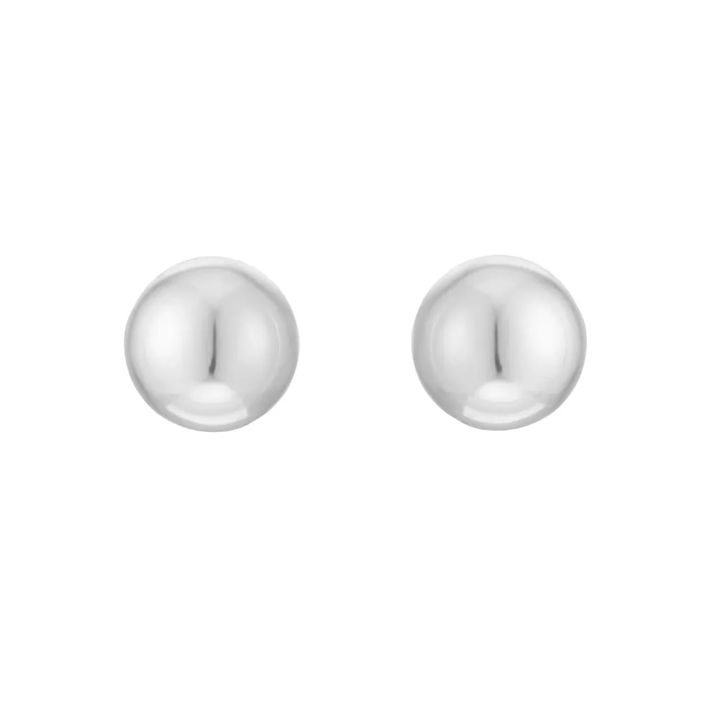 Sterling Silver 6mm Half Ball Stud Earrings