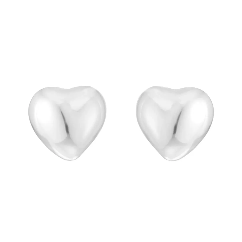 Sterling Silver 7mm Puff Heart Studs