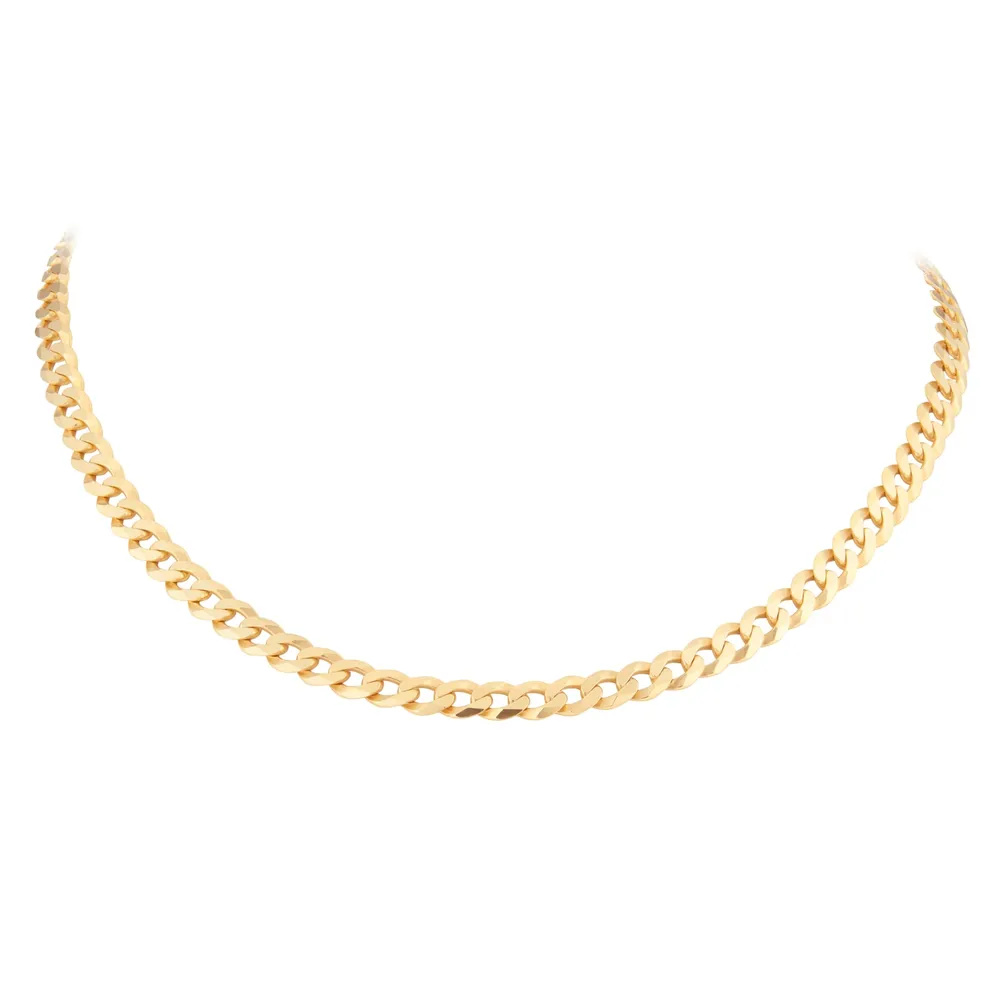 Sterling Silver and Yellow Gold Plated Curb Chain Necklace