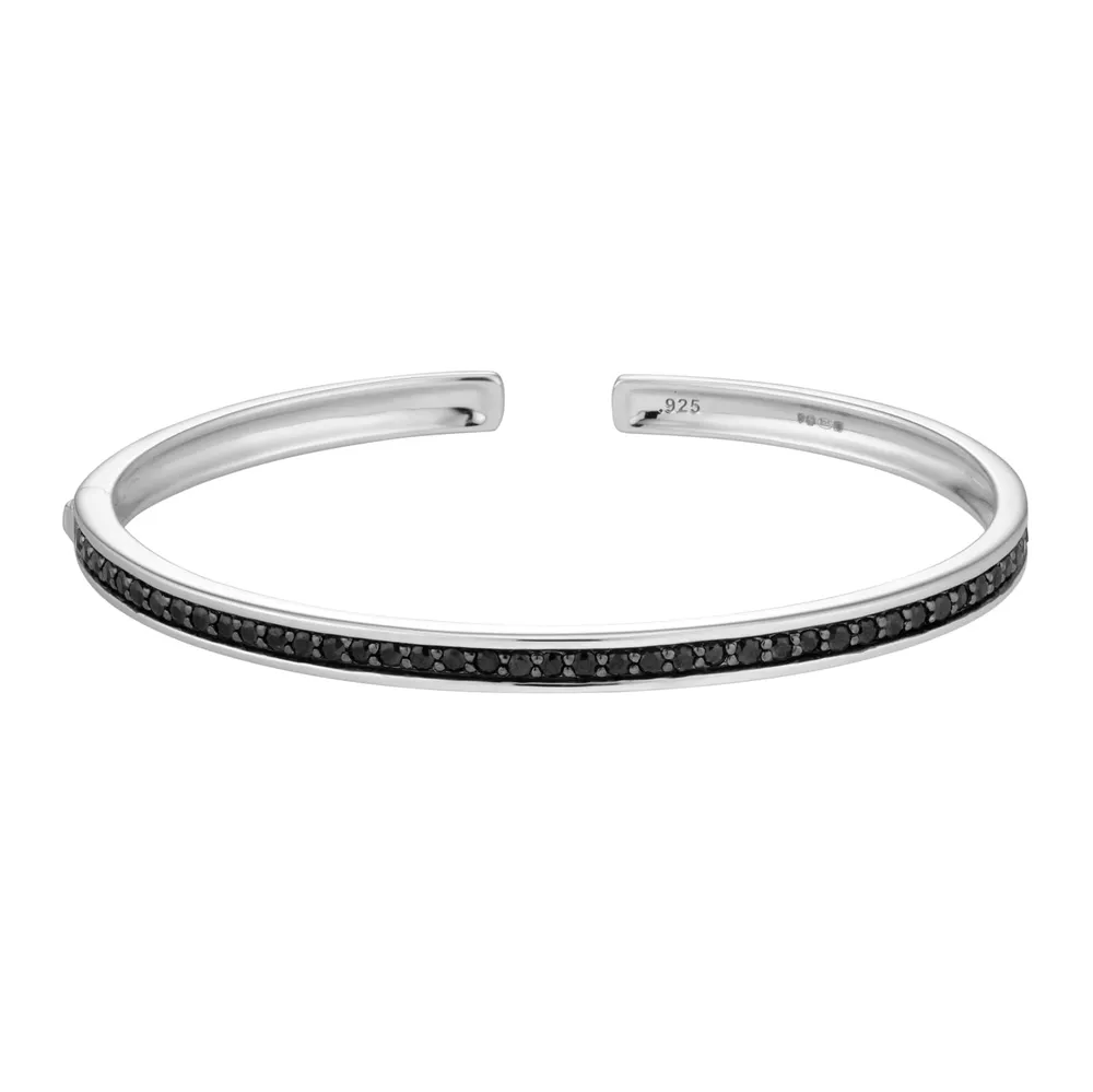 Sterling Silver Black Sapphire Bangle