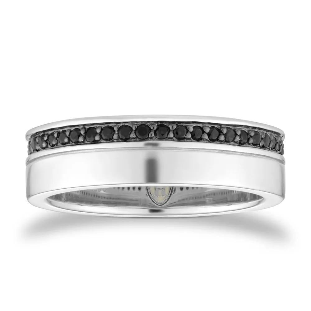 Sterling Silver Black Sapphire Set Ring