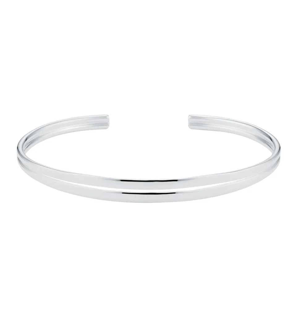 Sterling Silver Double Row Narrow Cuff Bracelet