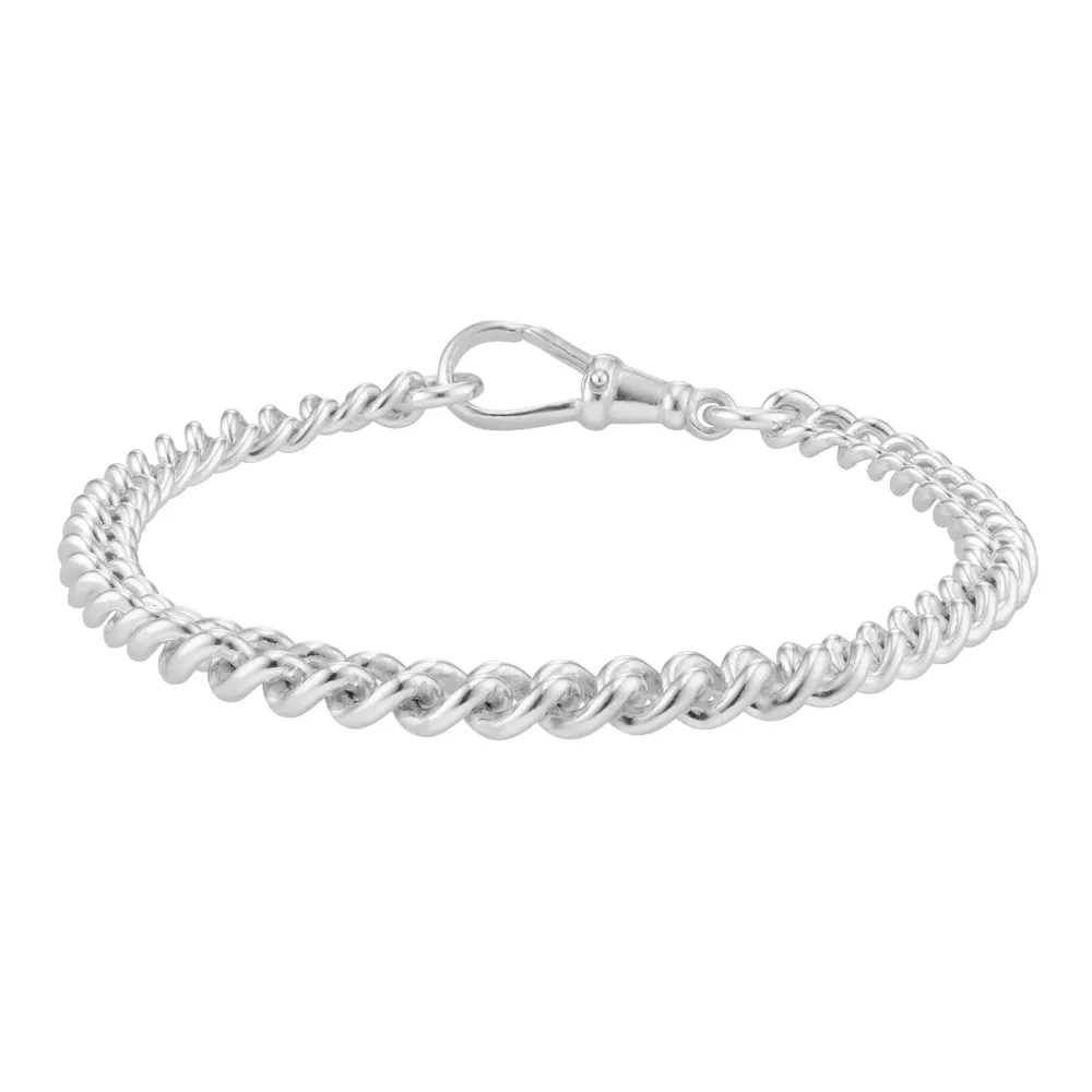 Sterling Silver Graduated Curb Bracelet