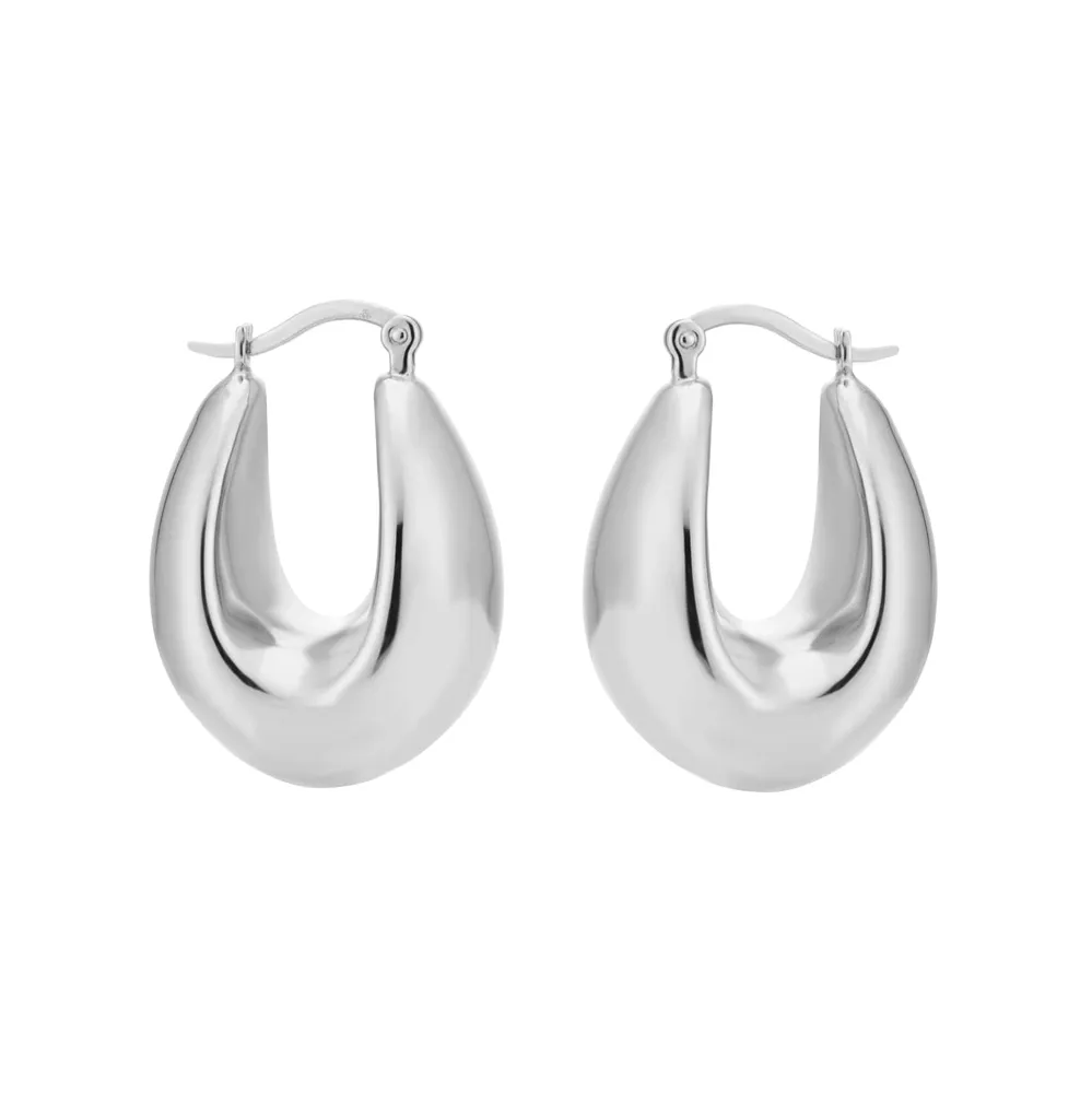 Sterling Silver Graduated Hoop Earrings