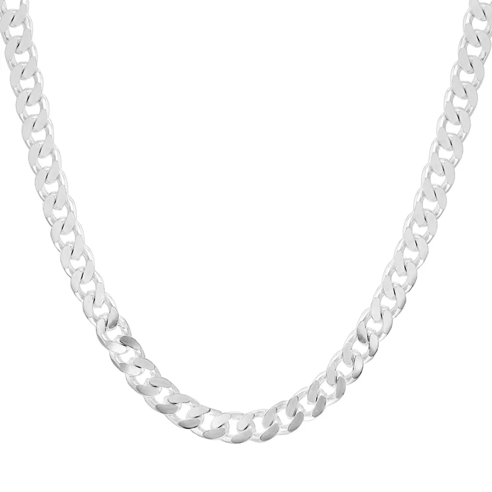 Sterling Silver Mens 20 Inch 300 Square Curb Chain
