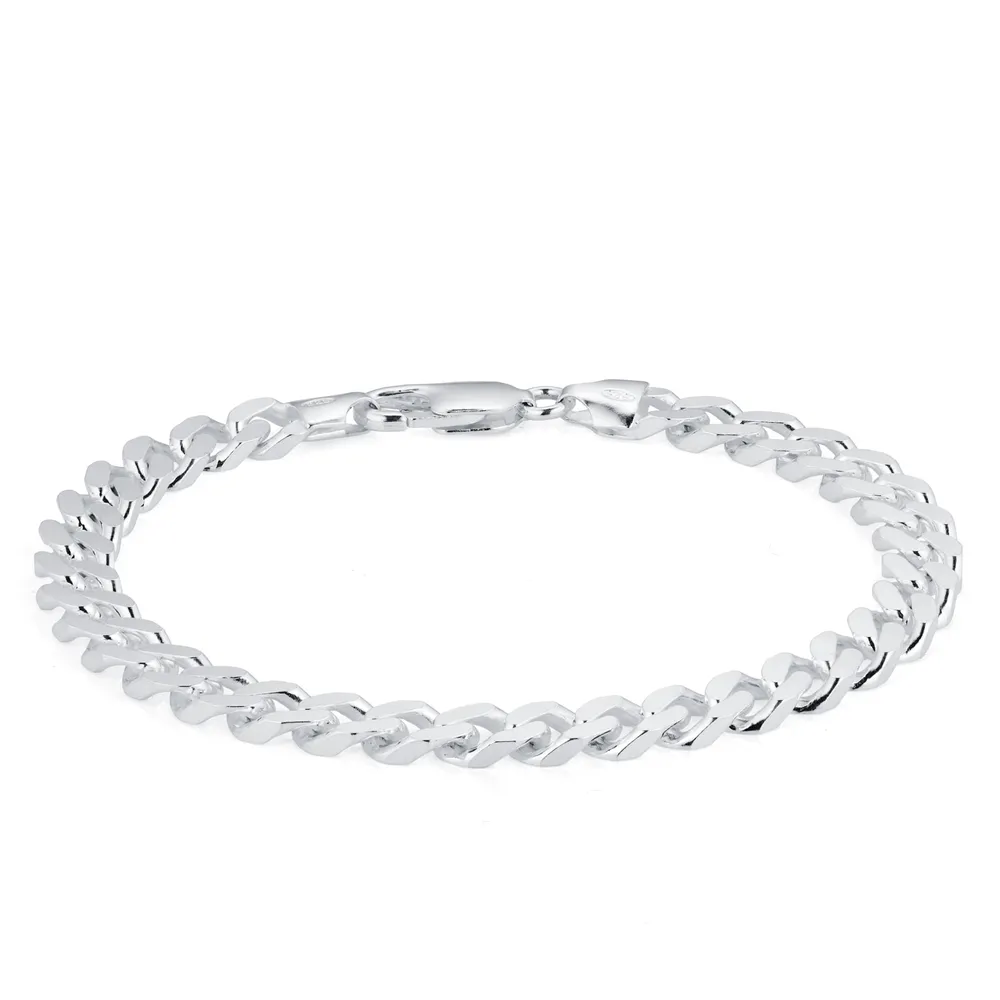 Sterling Silver Mens 8 Inch 6.5mm Curb Bracelet