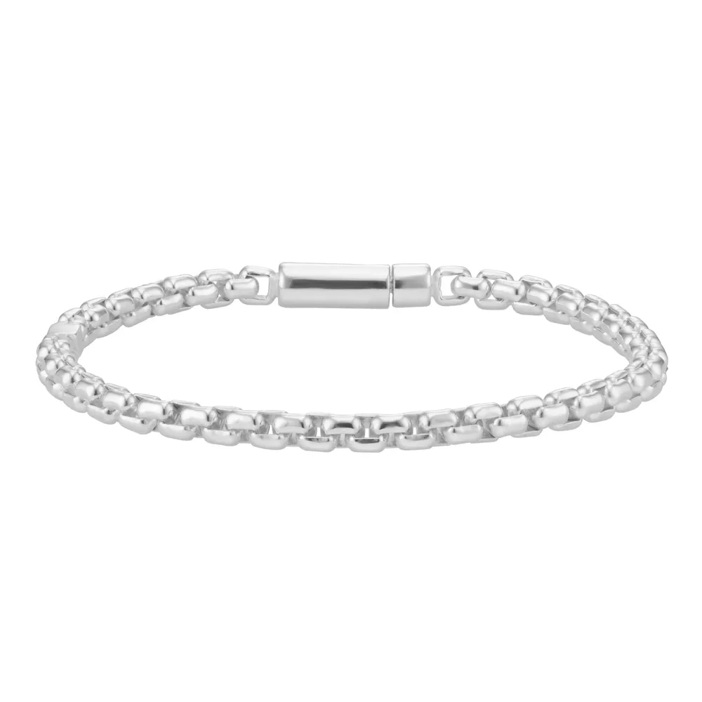 Sterling Silver Mens Micro ID Chain Bracelet