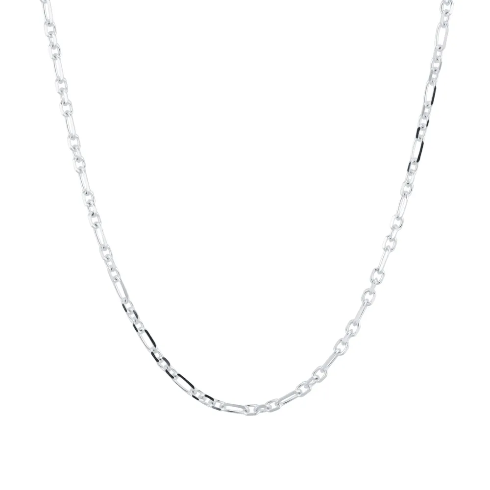Sterling Silver Mixed Cut Belcher Chain Necklace