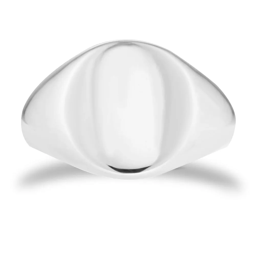 Sterling Silver Plain Oval Signet Ring