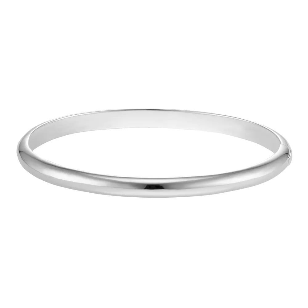 Sterling Silver Solid Hinged Bangle