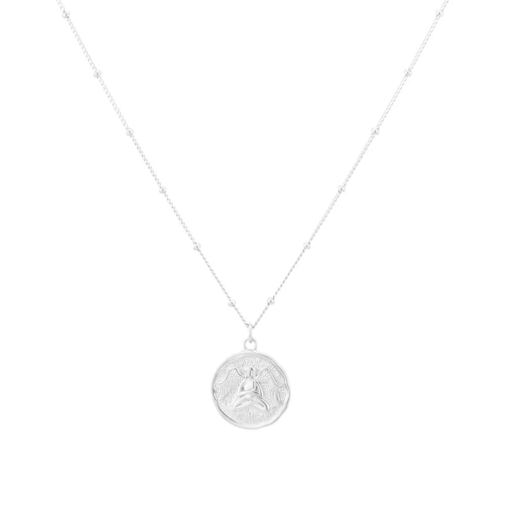 Sterling Silver Virgo Beaded Chain Horoscope Pendant