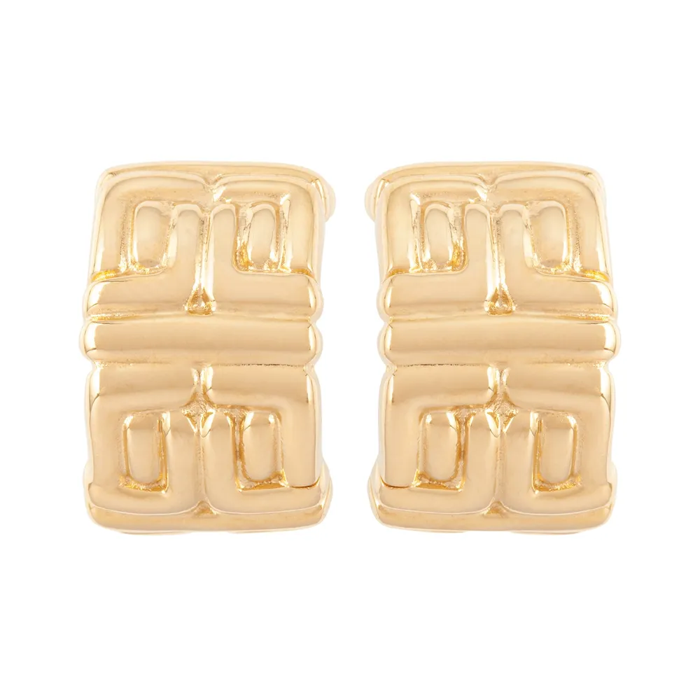 Susan Caplan Susan Caplan Vintage Givenchy Greek Key Logo Earrings