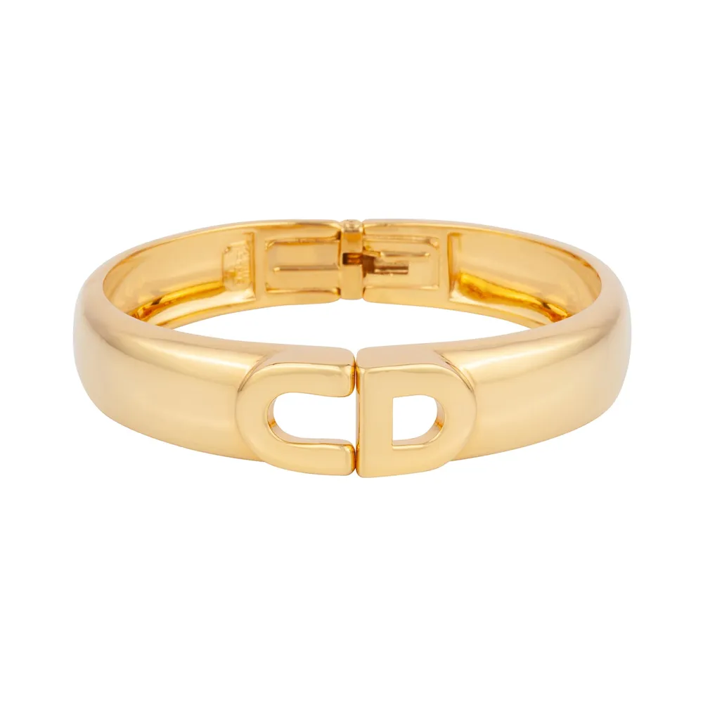 Susan Caplan Vintage Dior Yellow Gold Plated CD Bangle