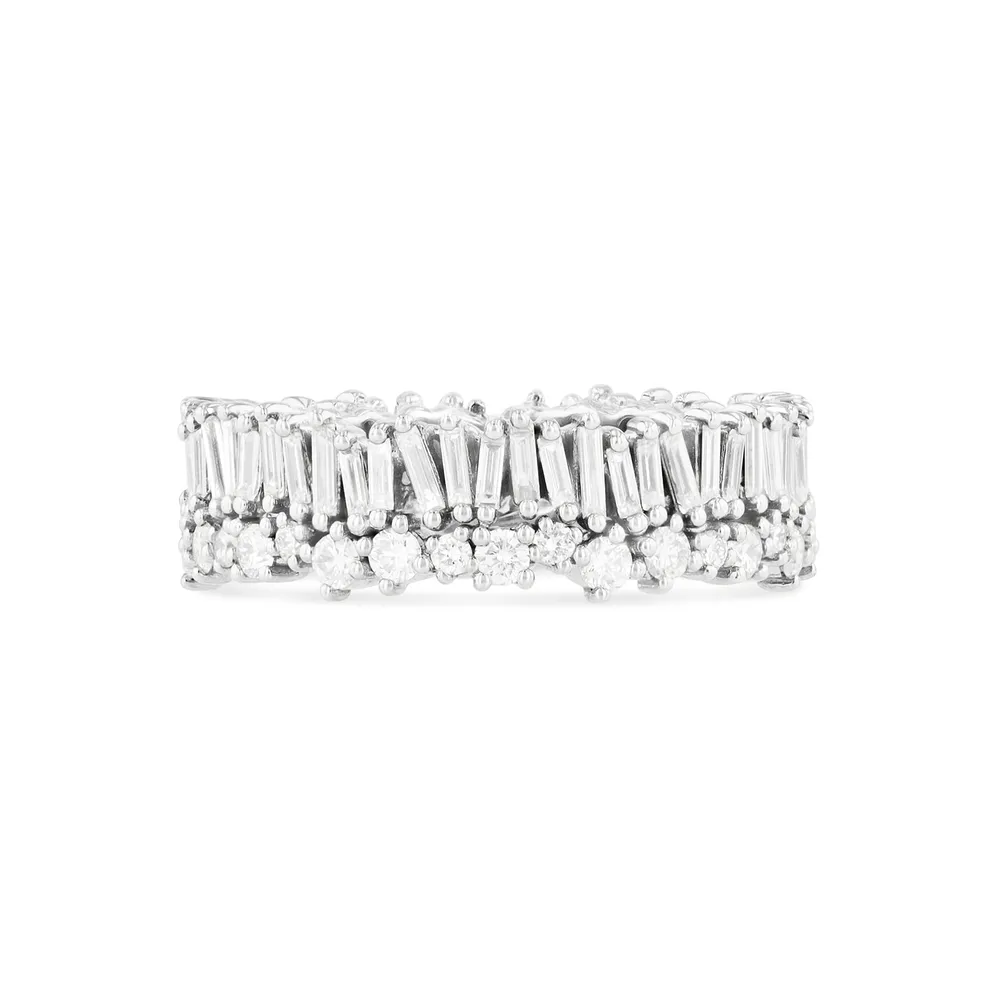 Suzanne Kalan 18ct White Gold Short Stack Diamond Eternity Ring