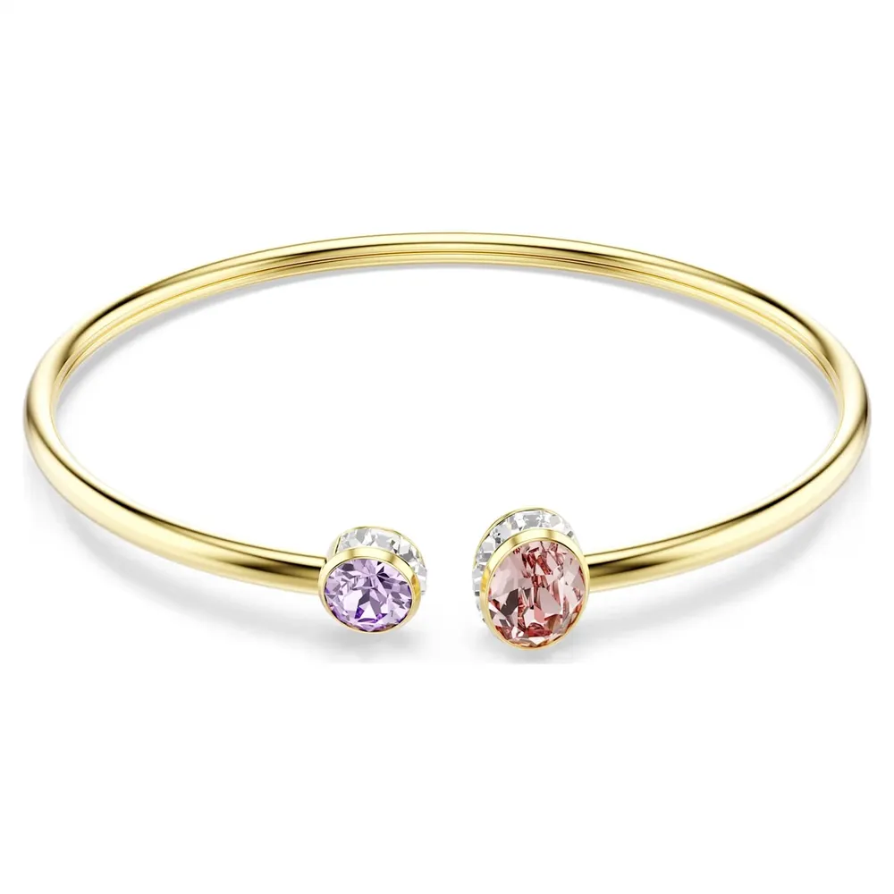 Swarovski Chroma Gold Tone Plated Multi Coloured Stone Bangle