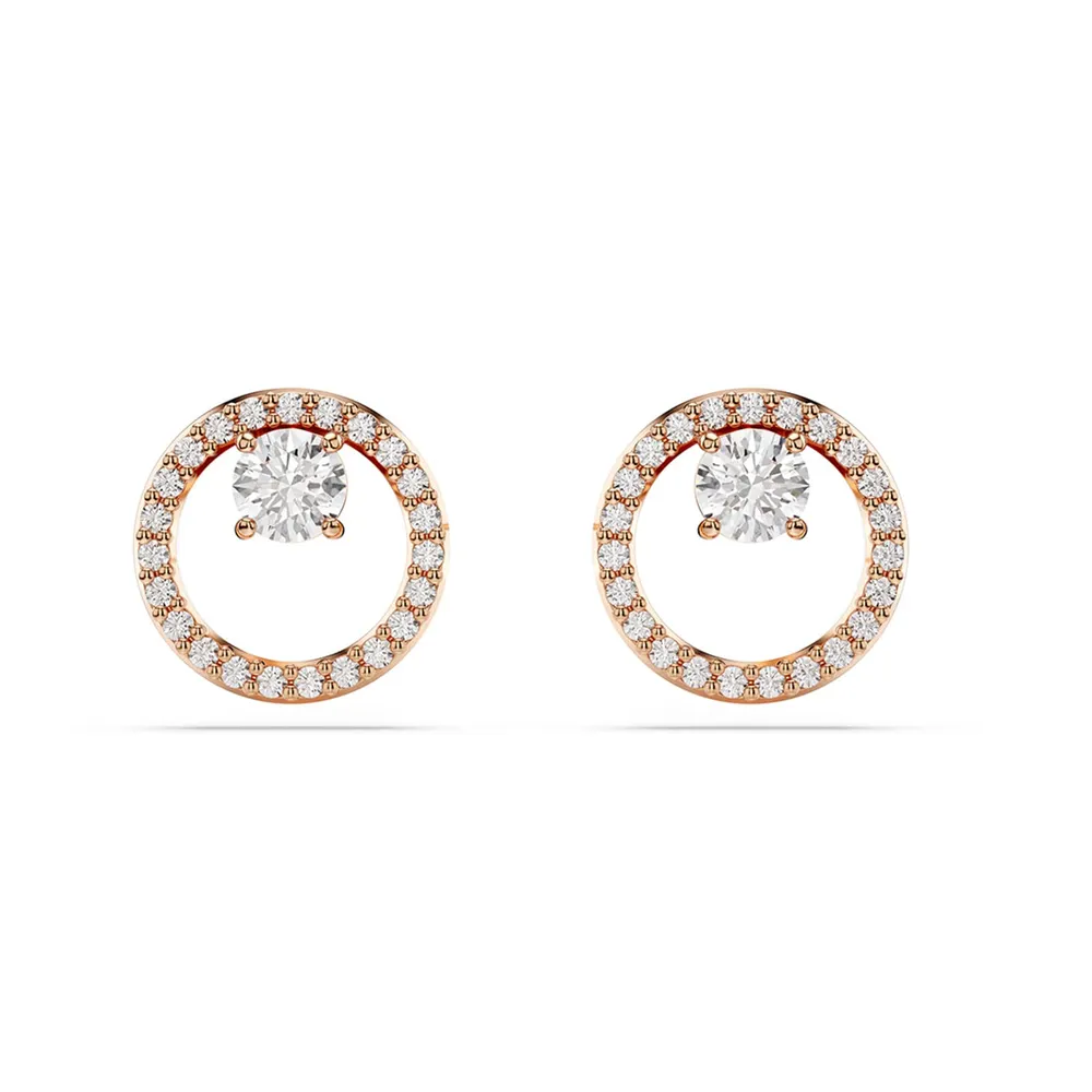 Swarovski Constella Rose Gold Coloured Cubic Zirconia Stud Earrings
