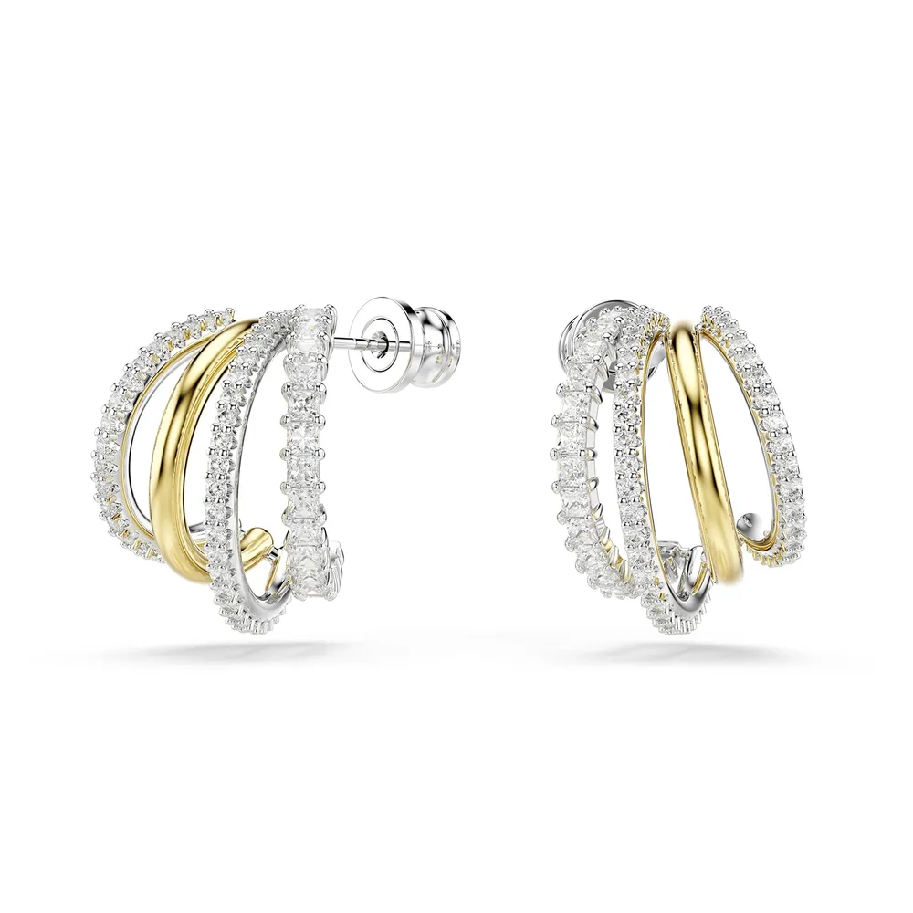 Swarovski Hyperbola Bicolour Cubic Zirconia Hoop Earrings