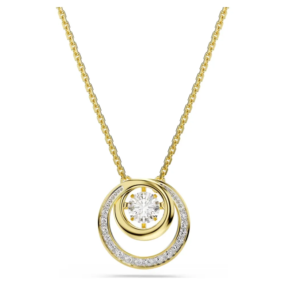 Swarovski Hyperbola Gold Tone Plated Round Cut Crystal Pendant Necklace