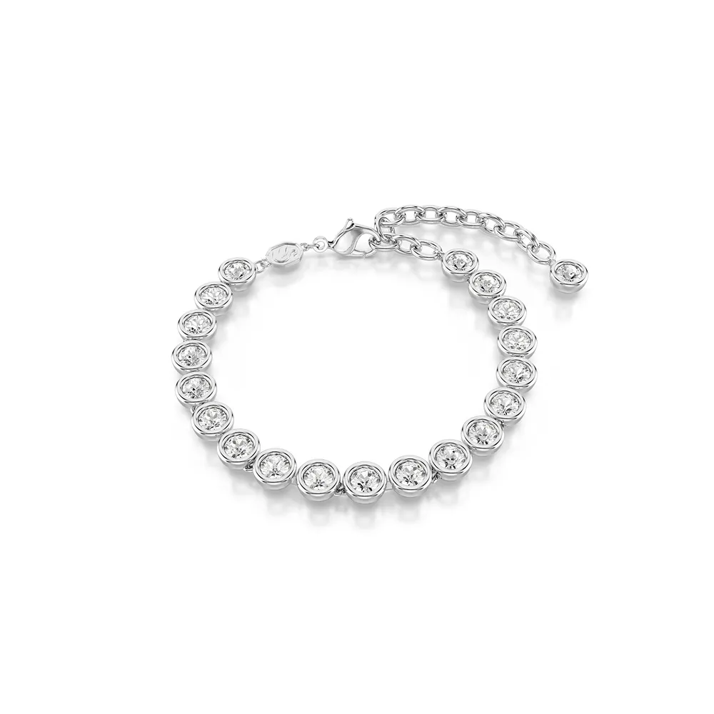 Swarovski Hyperbola Silver Coloured Crystal Tennis Bracelet - Size Medium
