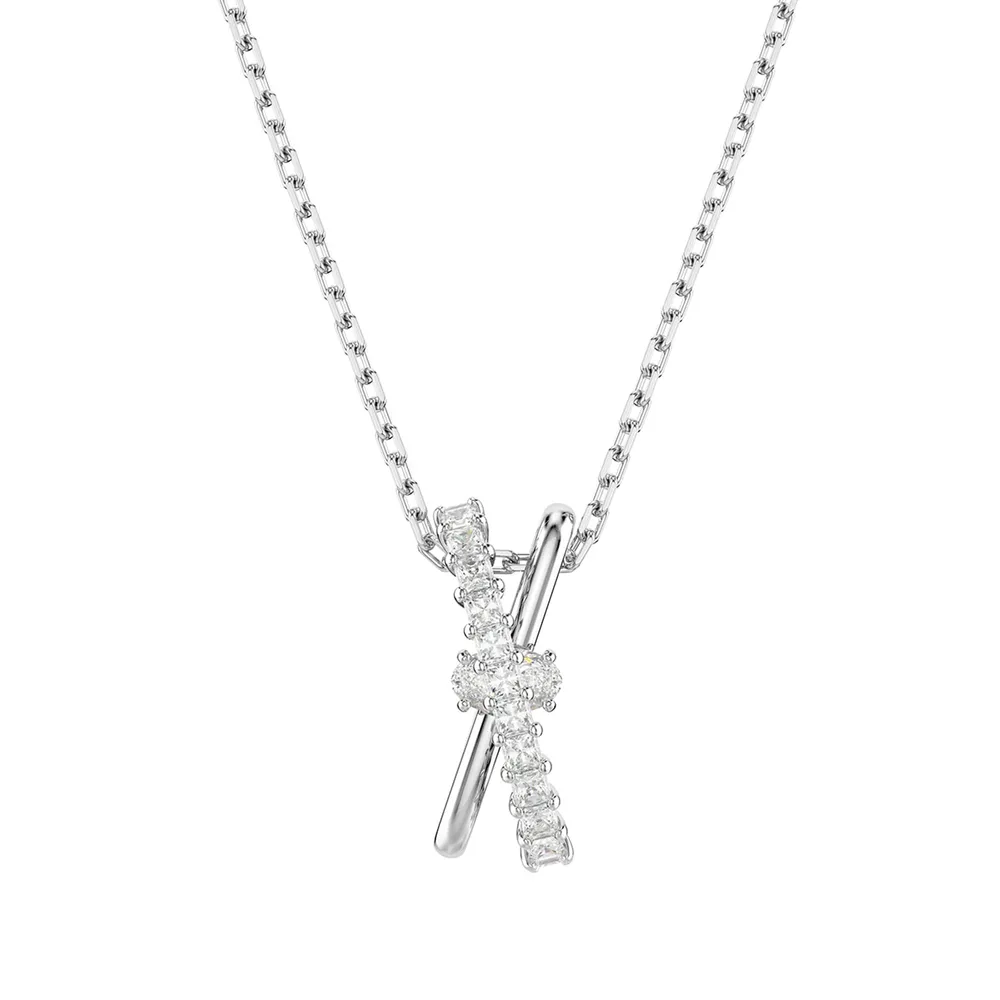 Swarovski Hyperbola Silver Coloured Cubic Zirconia Band Pendant Necklace