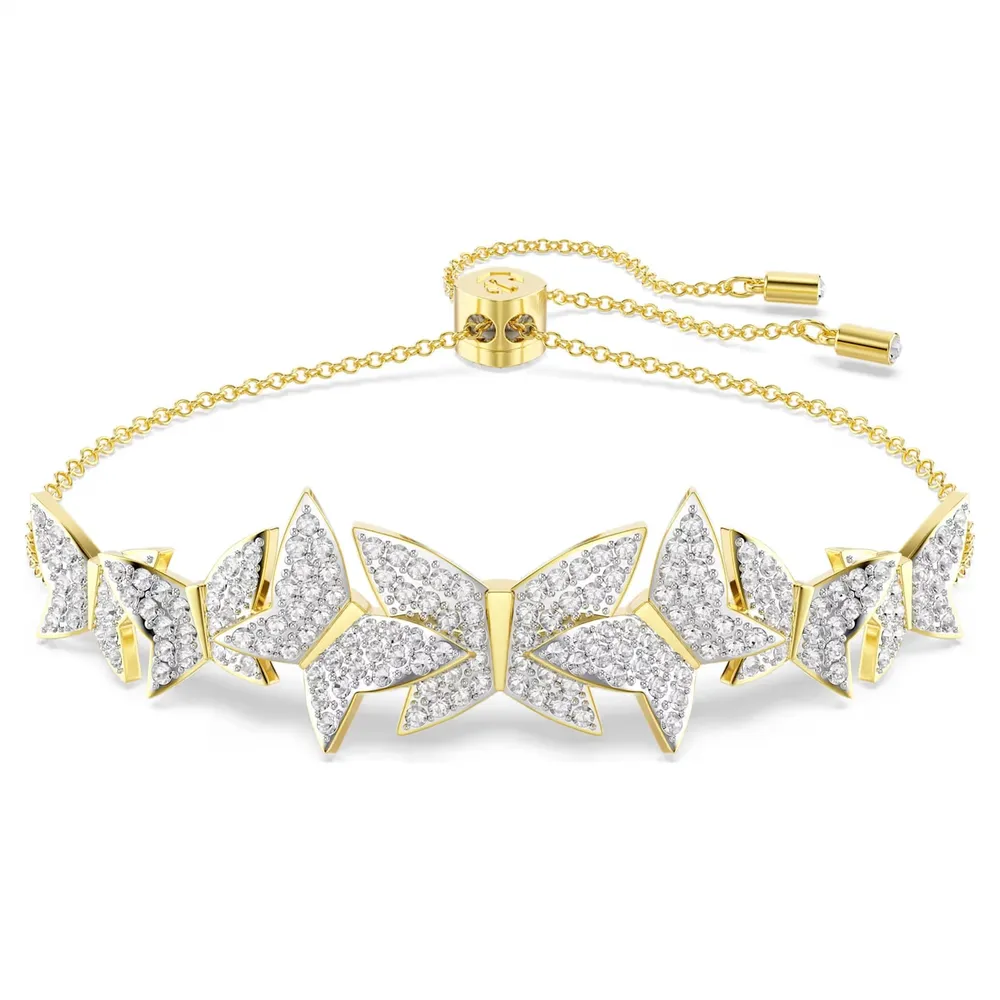 Swarovski Idyllia Lilia Yellow Gold Coloured Crystal Butterfly Bracelet