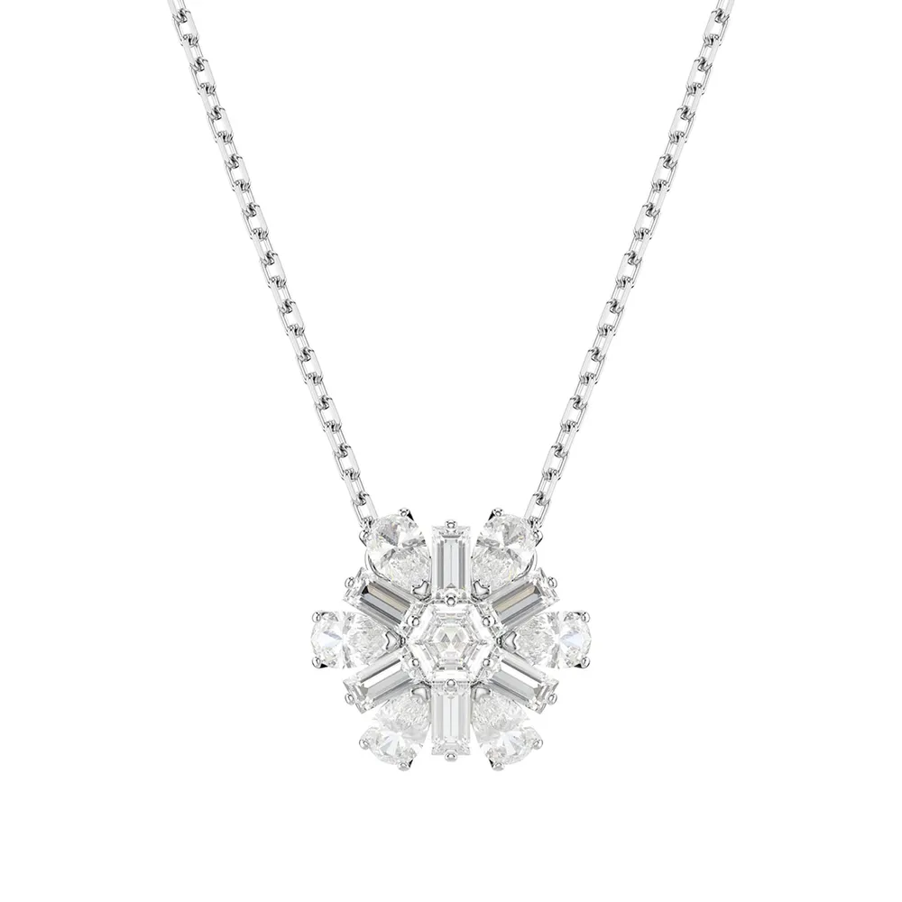Swarovski Idyllia Silver Coloured Cubic Zirconia Snowflake Pendant Necklace