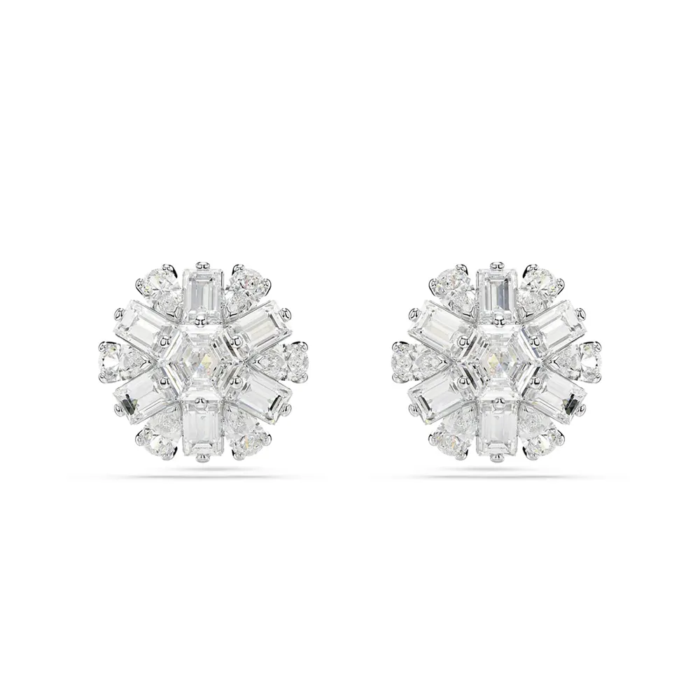 Swarovski Idyllia Silver Coloured Cubic Zirconia Snowflake Stud Earrings