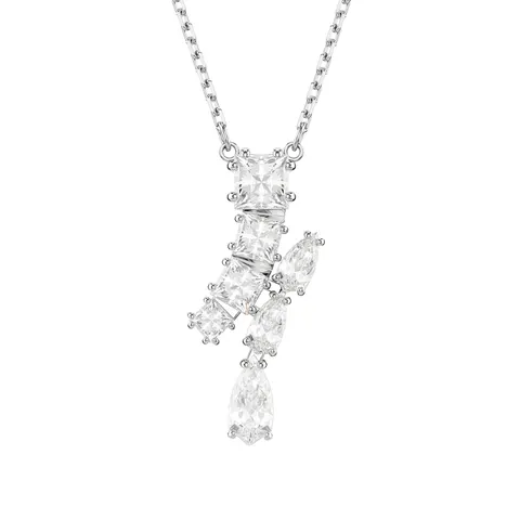 Swarovski Matrix Silver Coloured Mixed Cut Cubic Zirconia Pendant