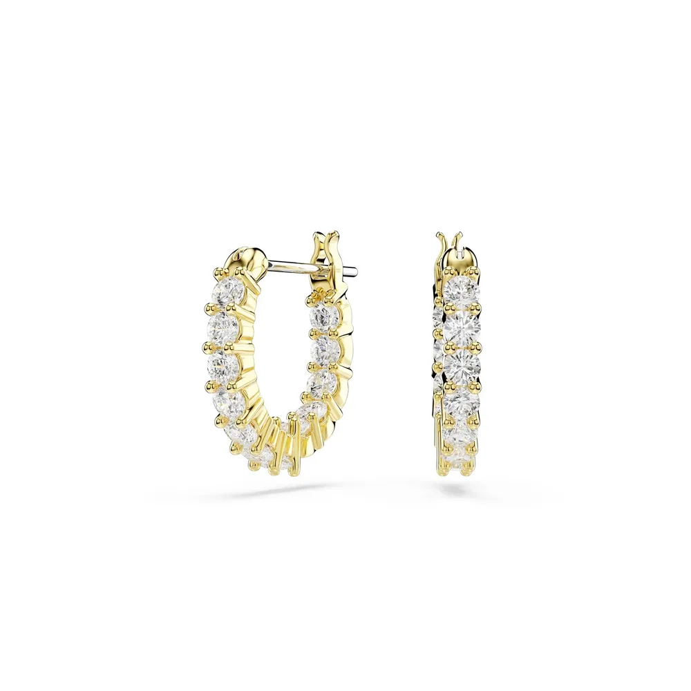 Swarovski Matrix Vittore Yellow Gold Coloured Cubic Zirconia Hoop Earrings