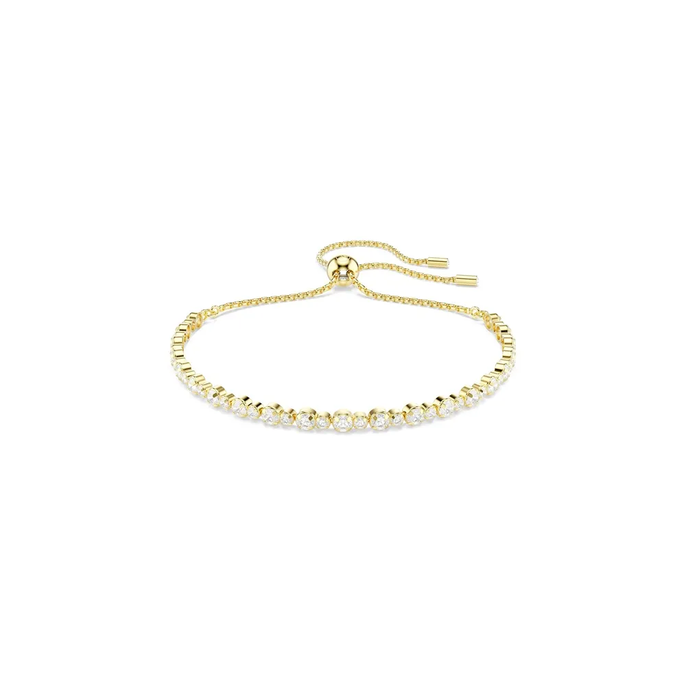 Swarovski Matrix Yellow Gold Coloured Cubic Zirconia Tennis Bracelet