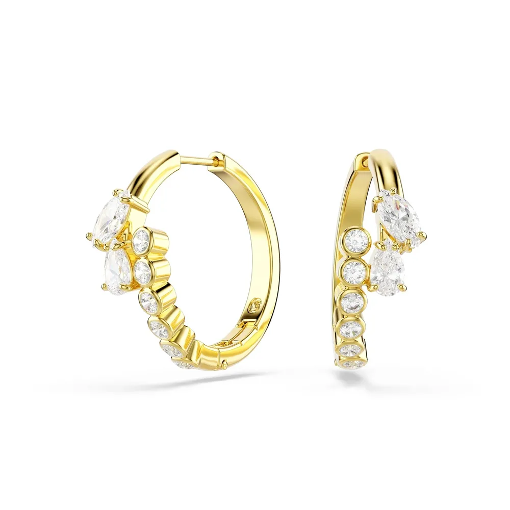 Swarovski Mesmera 18ct Yellow Gold Plated Mixed Cut Crystal Hoop Earrings